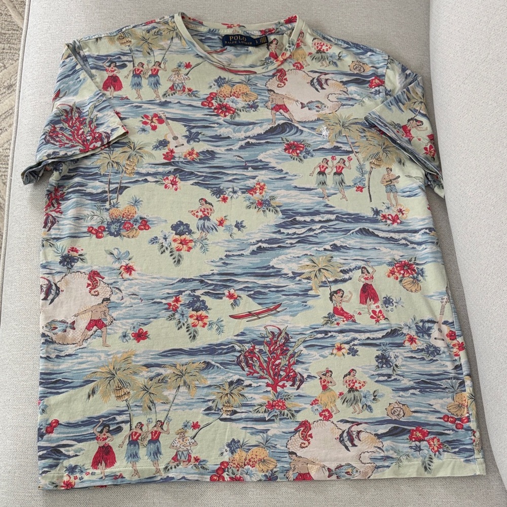 Polo Ralph Lauren T-Shirt Men's Multicolor Hawaiian Print
Pullover Casual